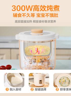 松下婴幼儿辅食锅电炖锅陶瓷煮粥小电饭煲宝宝多功能炖盅bb煲CW10