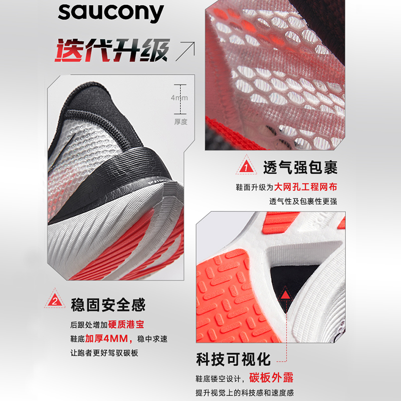 Saucony索康尼啡鹏3碳板跑鞋EndorphinPro3代缓震透气竞速跑步鞋