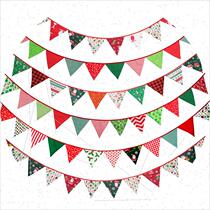 Christmas Cloth Art Triangle Flag Santa Elk Elk Gingerbread Christmas Tree Decoration Hanging Flag Party Camping String Flags