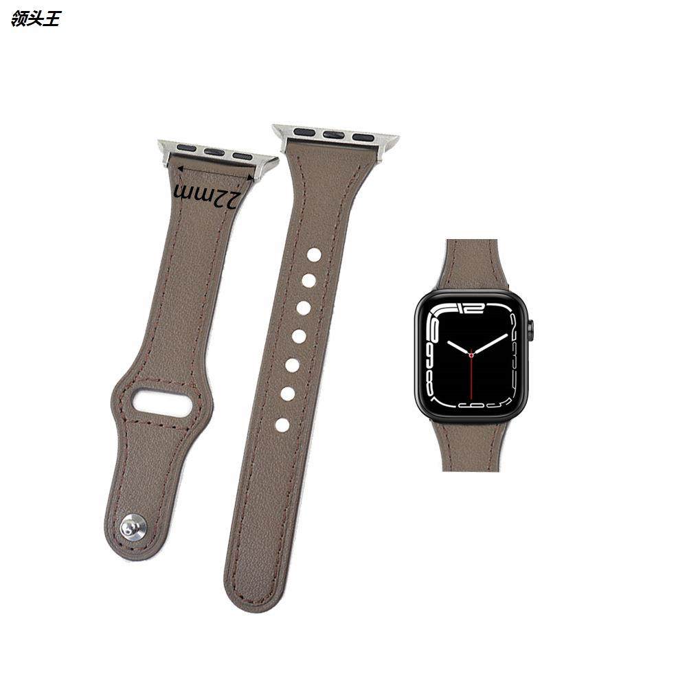 适用于苹果applewatch7华为三星手表带真皮单扣表带配件厂家批发