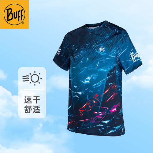Buff春夏男女装户外透气短袖运动衫运动T恤短裤跑步衣服超轻吸汗 - 图0