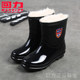 Pull back men's short-tube rain boots non-slip wear-resistant rain boots