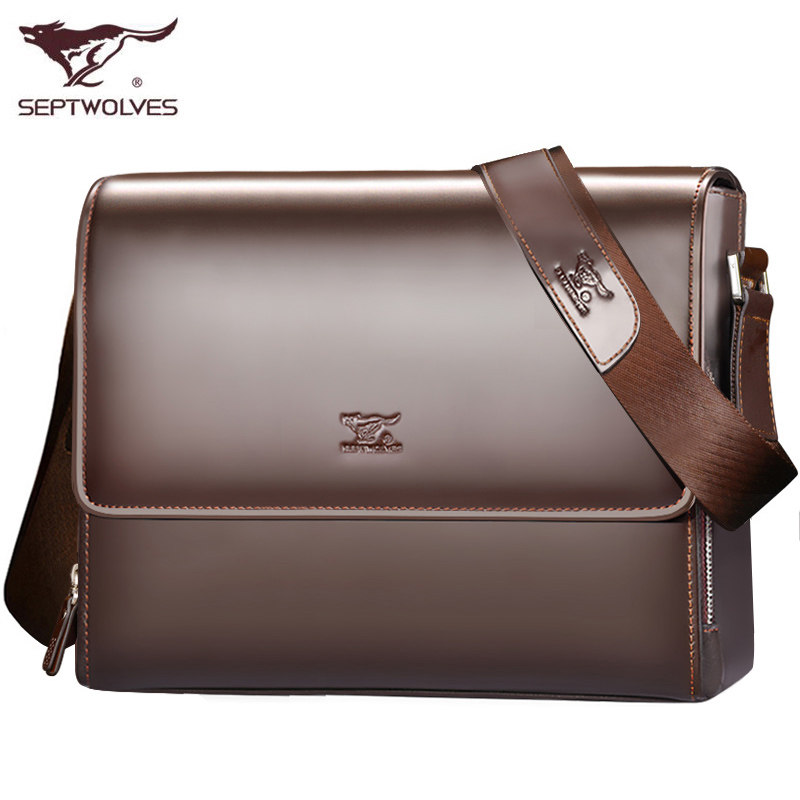 七匹狼横款多功能休闲商务单肩包 septwolves星旭男士包袋