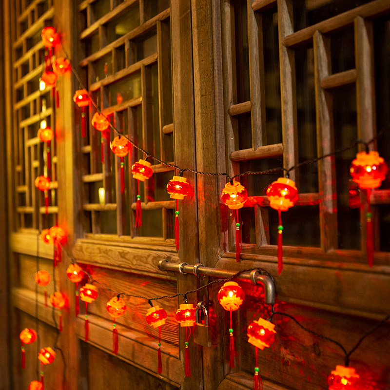 太阳能红灯笼春节新年户外防水家用庭院阳台装饰氛围挂饰彩灯串灯,淘宝优惠券,粉丝福利购,淘宝优惠卷