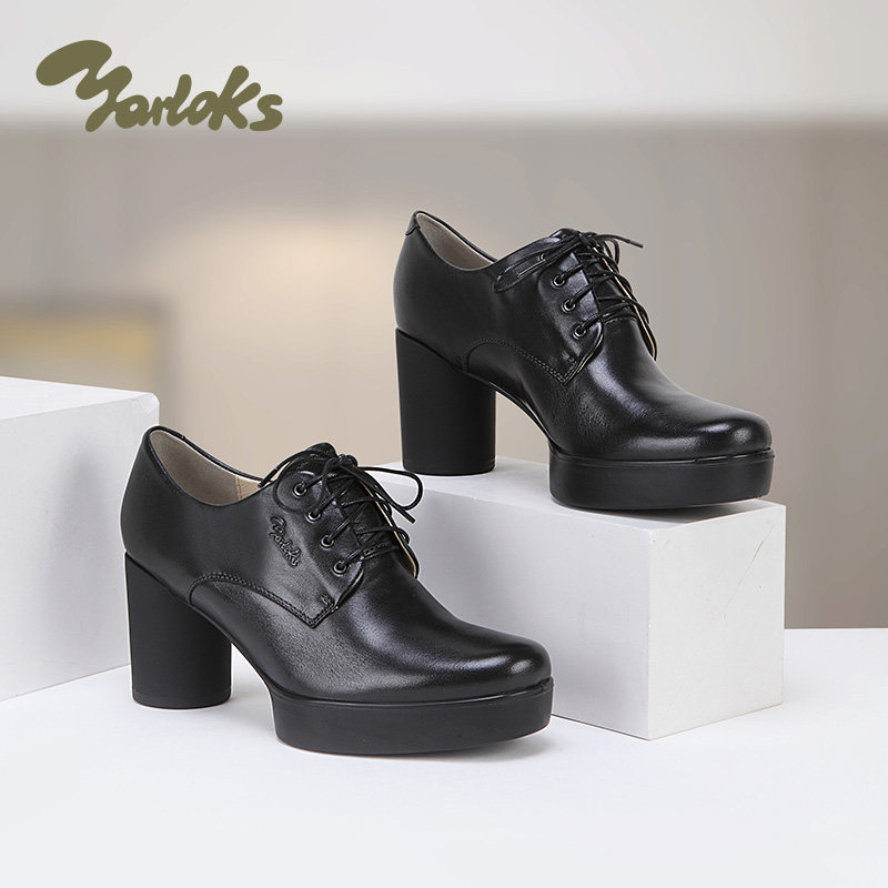 Yarloks/雅乐士通勤女单鞋真皮粗跟高防水台高跟鞋 2223203,淘宝优惠券,粉丝福利购,淘宝优惠卷