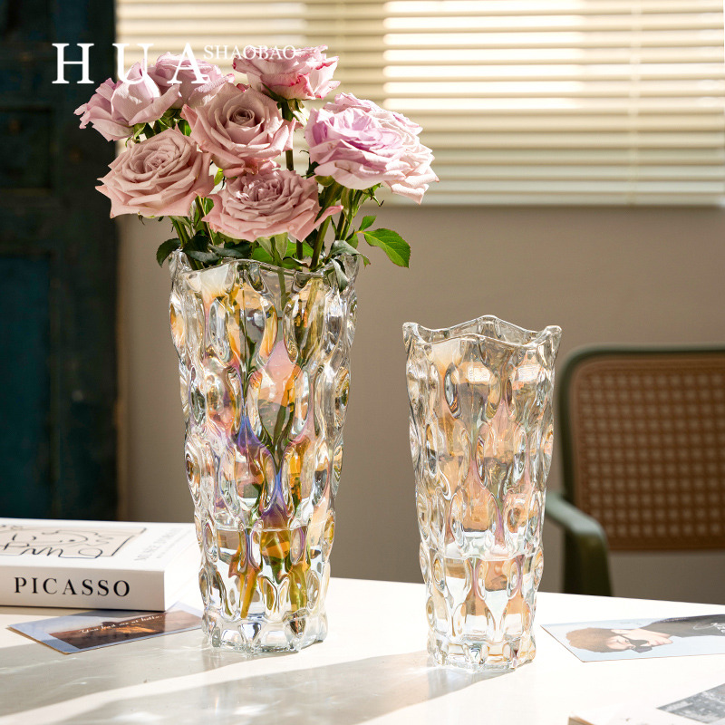 花瓶摆件客厅插花轻奢水晶玻璃ins风北欧玫瑰卧室网红水养装饰品 - 图2