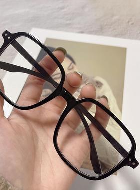 大框米钉防眼镜女 ins素颜男超火大脸显爆款黑框眼镜