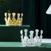 Bride Ornaments Baroque Palace Crown Whole Circle Children King Crown Walking Show Gown Crystal Heads Decorated Bridal Crown