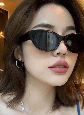 椭圆框太阳镜女款防晒猫眼墨镜甜酷风太阳眼镜框镜架