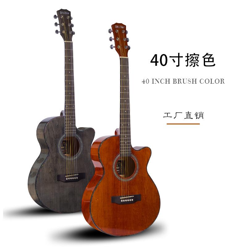 40寸41寸椴木吉他初学者入门亮光吉他成人学生民谣吉他guitar厂家-图1