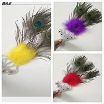 Peacock dance headgear Peacock Feather accessories Peacock head flower female Dai ethnic dance New ethnic dance performance Appraisal Exam Headwear