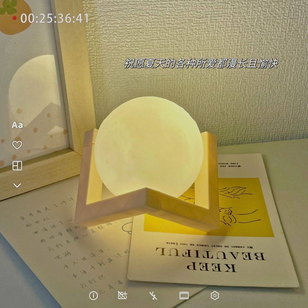 网红礼品3D月球灯露营灯氛围灯月球灯电池款生日礼物女生情人节儿童小夜灯抖音幼儿园同款小台灯卧室床头灯