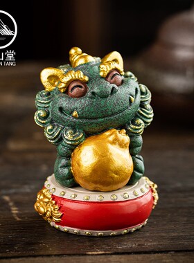锦山堂桌面小摆件貔貅一对工位解压装饰前程似锦故宫国潮文创礼物