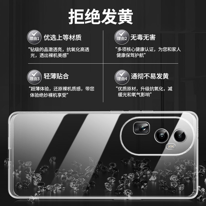 适用oppoReno10手机壳reno10pro十新款oppo5G透明硅胶por+套opρo直边超薄opopreno防摔0pp0男女opporone105 - 图1