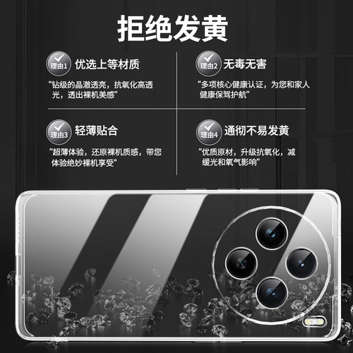 适用vivoX100手机壳X100pro新款vivo透明硅胶套viv0全包防摔vⅰvo叉vovox超薄ⅴivo男vivix女pr0por外壳后壳 - 图1