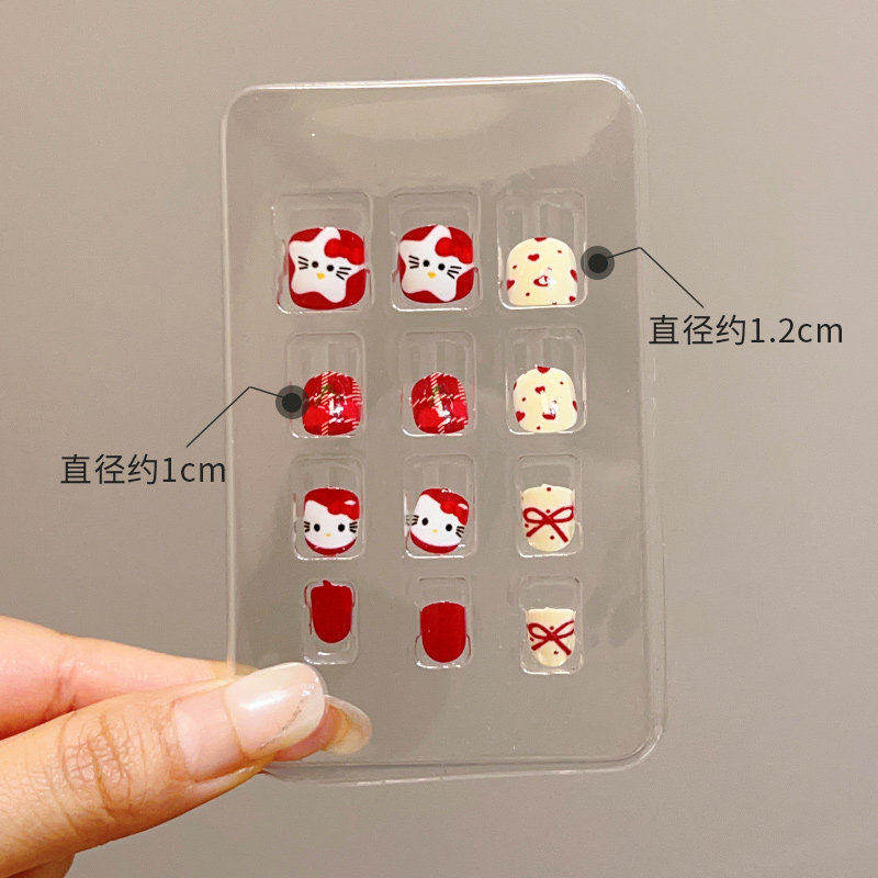 红色新年儿童穿戴甲过年美甲2026新款穿戴甲女童专用指甲贴片显白,淘宝优惠券,粉丝福利购,淘宝优惠卷