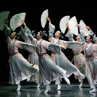 纸扇书生折舞蹈扇子双面古典舞中国风民间跳舞白色扇子10寸易开合