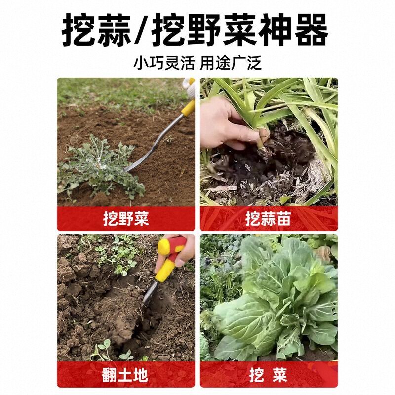 挖野菜的小铲子挖荠菜神器挖蒜挖土除草工具园艺铁铲种花拔草户外 - 图3