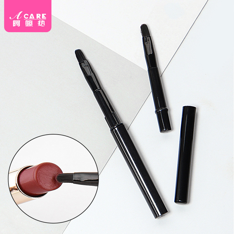 唇刷H1pq501-便携式唇笔迷你化妆刷彩妆软毛勾勒唇型带盖刷 - 图0