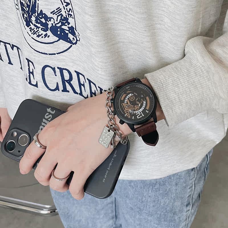 美式复古男潮学生ins小众设计女表 楠棠国产腕表