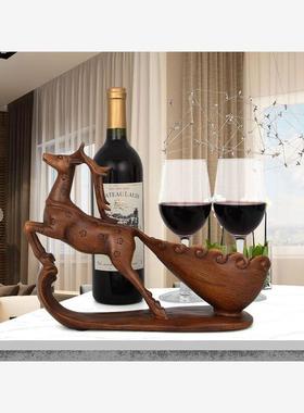 红酒架摆件酒柜装饰品现代客厅电视柜摆设梅花鹿酒托乔迁新居礼品