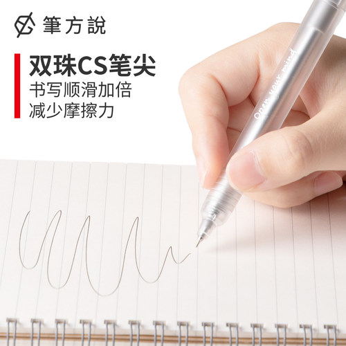 三年二班×笔方说思路打开按动中性笔解压创意学生用做笔记专用刷题笔高颜值黑色笔0.5速干顺滑CS尖开关笔 - 图2