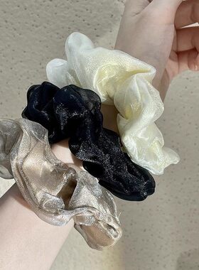 欧根纱温柔浪漫风大肠发圈女高级感头绳扎头发马尾发饰简约气质