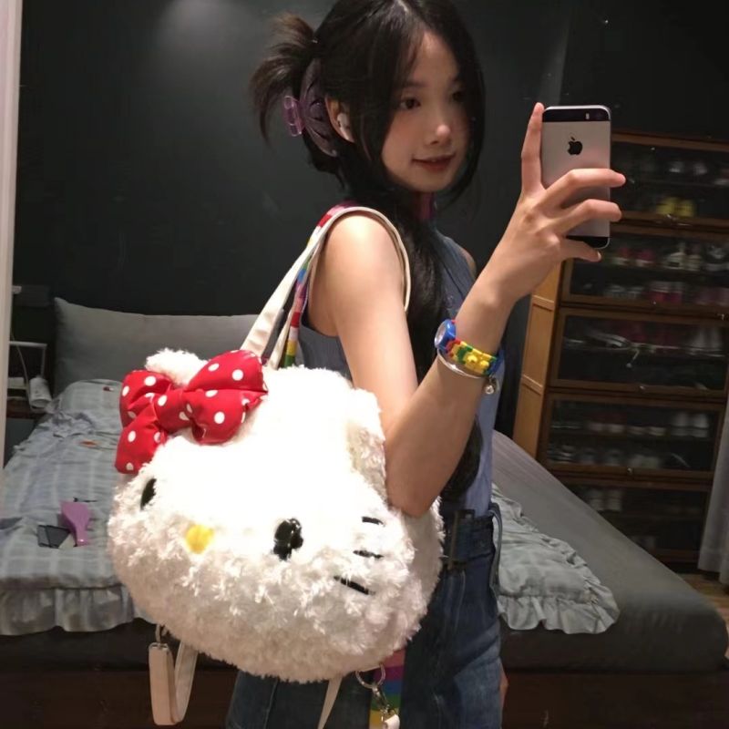 hellokitty大脸包包哈喽kitty单肩包大容量秋冬凯蒂猫托特书包 - 图0