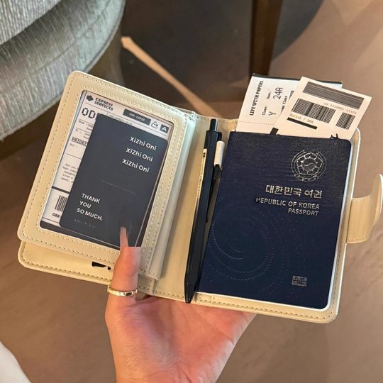 Anti-theft passport card bag ID boarding pass storage bag ticket wallet integrated