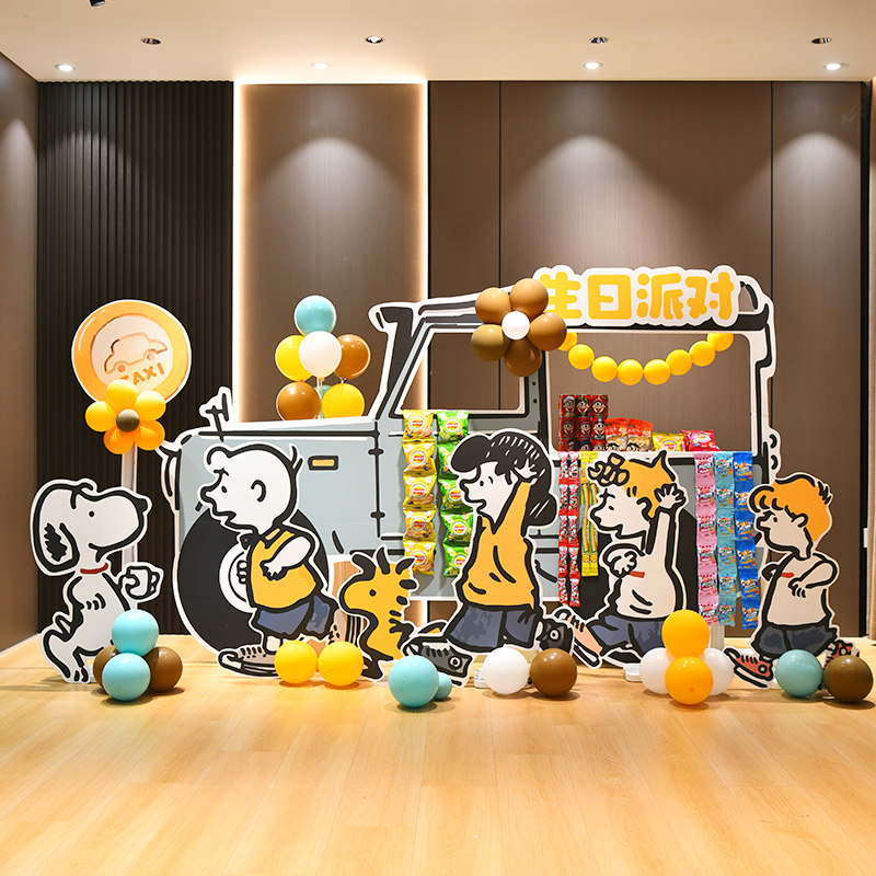 卡通主题女孩生日派对装扮布置室内外零食铺车百天气球背景墙kt板,淘宝优惠券,粉丝福利购,淘宝优惠卷
