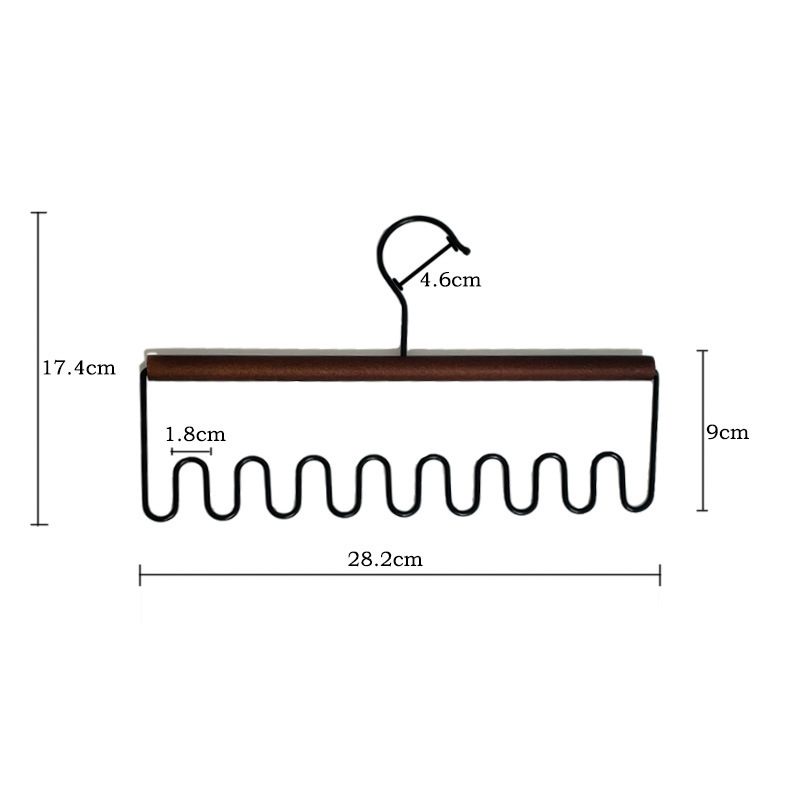2026实木衣架家用吊带多功能内衣背心收纳宿舍木质挂钩波浪晾衣架 - 图3
