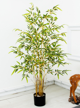 仿真竹子室内客厅装饰摆件假绿植盆栽大型仿生红枫塑料植物树假花