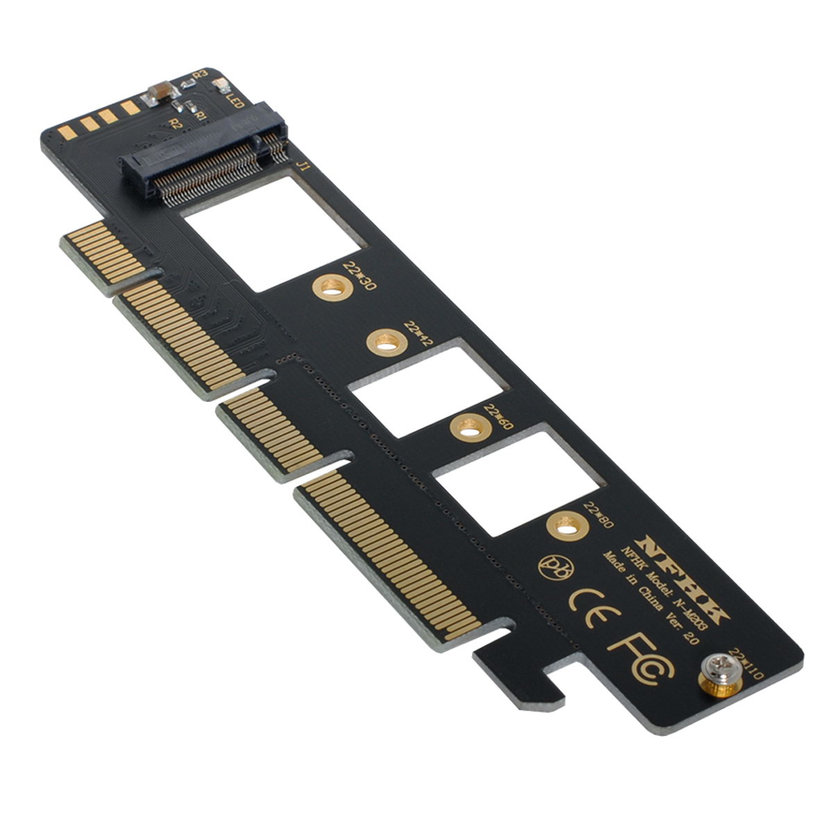NGFF NVME M2转PCIE高速扩展卡PCI-E转接卡NGFF SSD转换卡可输出供电口PCIe 4.0 16X转M.2 SSD固态转接卡