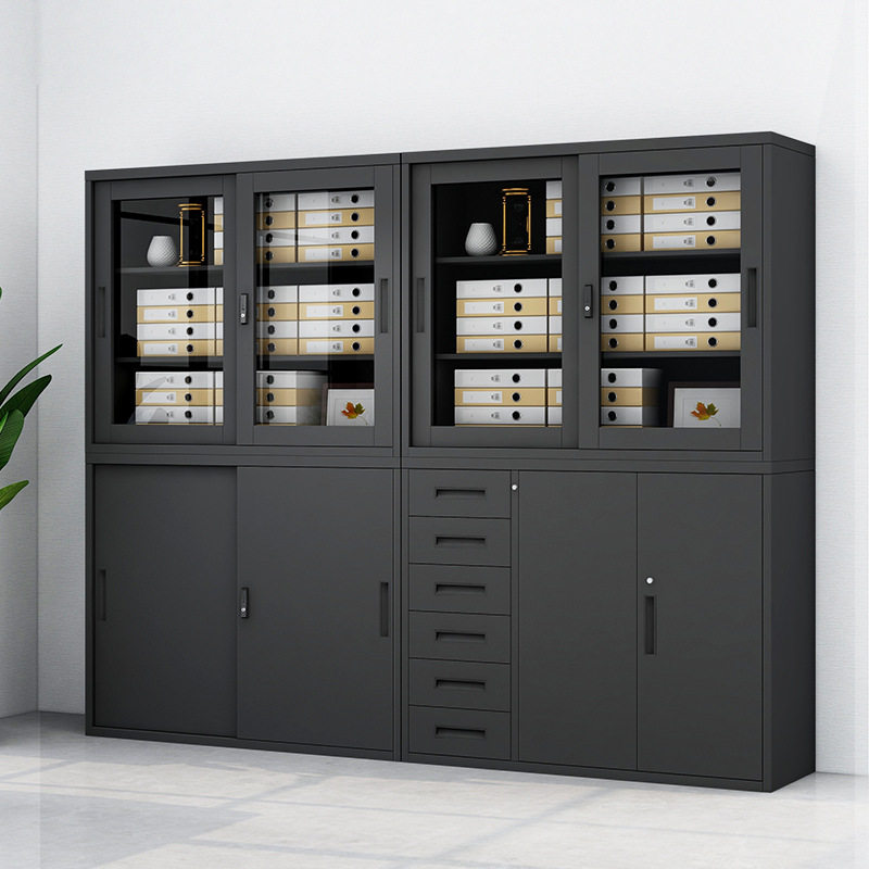 办公家具文件柜加宽钢制铁皮资料柜储物柜档案柜三层移门矮柜带锁,淘宝优惠券,粉丝福利购,淘宝优惠卷