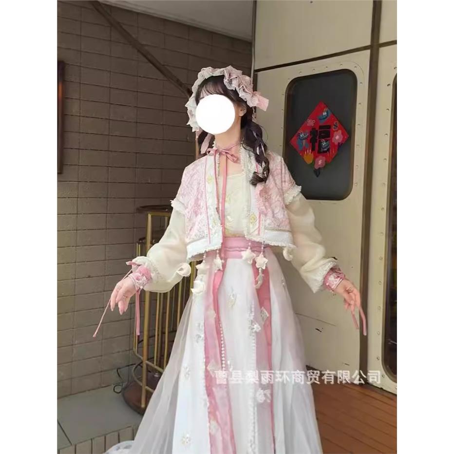 2025 autumn and spring new cherry blossom pink Hanfu