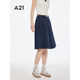 A21 women's loose and slim A-line pleated skirt