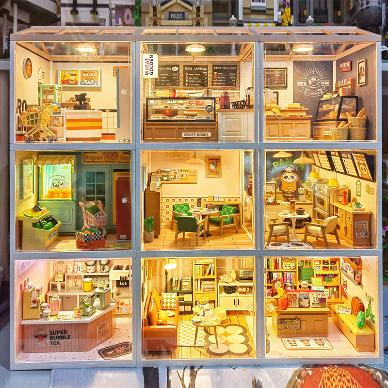 若态若来超级世界商店厨房DIY小屋积木手工拼装玩具模型女孩礼物-图0