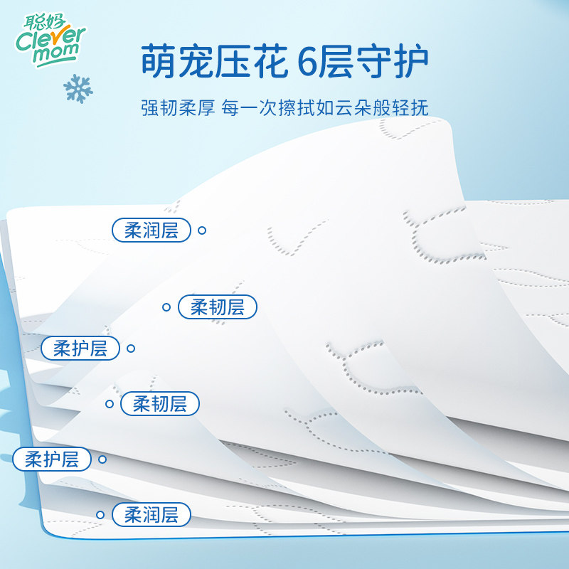聪妈婴儿纸巾抽纸柔纸巾新生宝宝专用乳霜保湿牛乳纸云柔巾擦鼻涕
