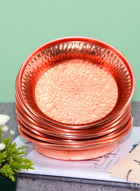 朵玛供盘红铜紫铜香薰盘桌面摆件