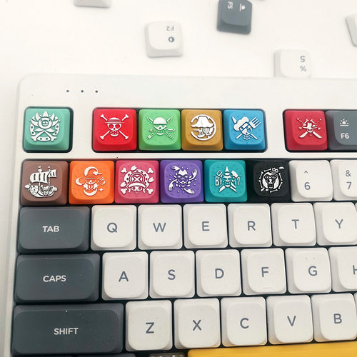 海贼王系列路飞矮轴十字轴机械键盘个性手工创意树脂键帽 - 图0