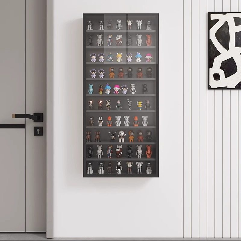 手办展示柜盲盒展示收纳柜玄关壁挂展示柜墙上小摆件架玻璃置物架,淘宝优惠券,粉丝福利购,淘宝优惠卷