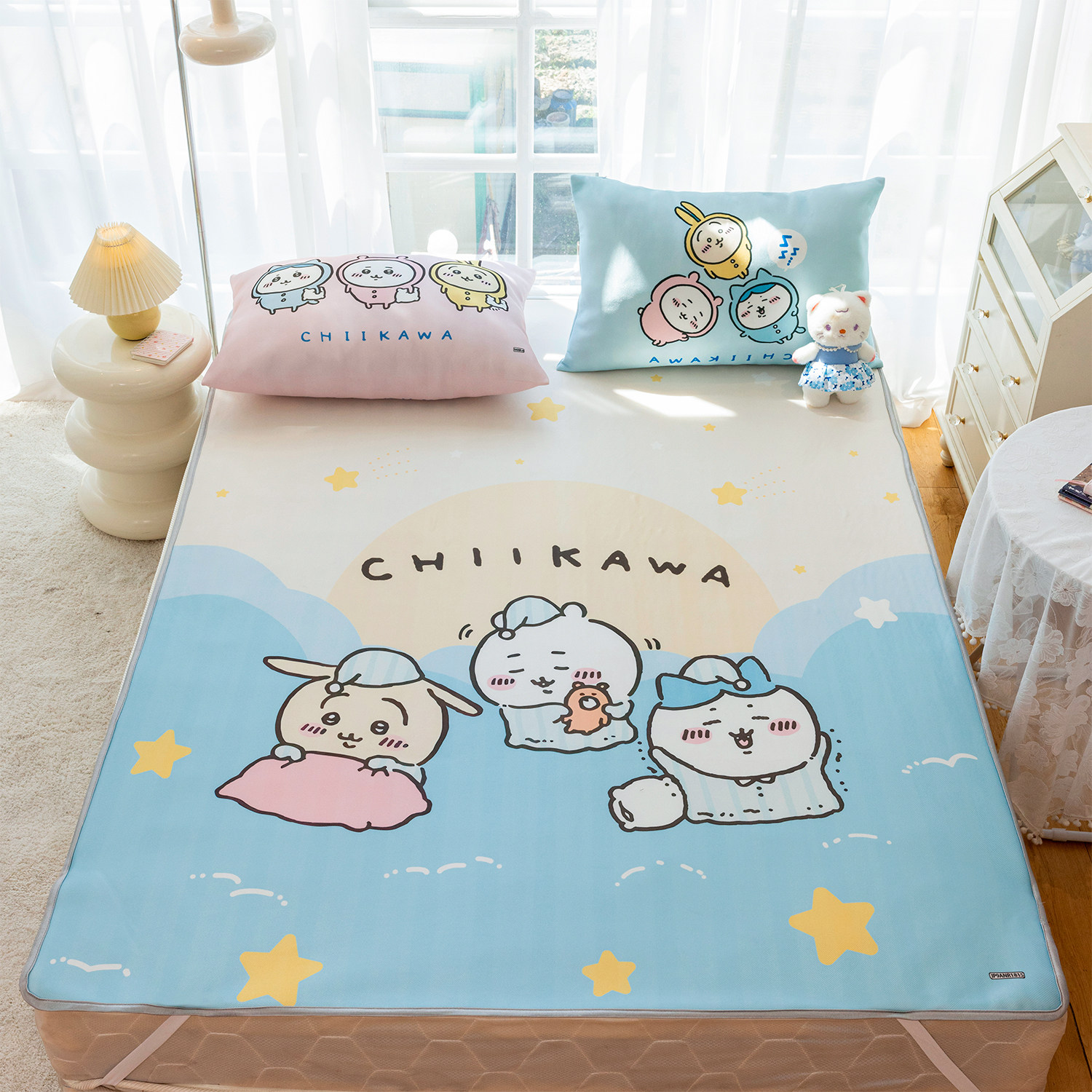 日单小可爱飞鼠夏季凉席牛奶丝冰丝席宿舍卧室三件套可折叠水洗,淘宝优惠券,粉丝福利购,淘宝优惠卷