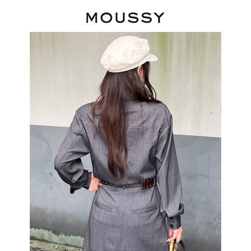 MOUSSY 2023冬季新品知识分子气质通勤西装衬衫衣裙010GAS30-6230 - 图2