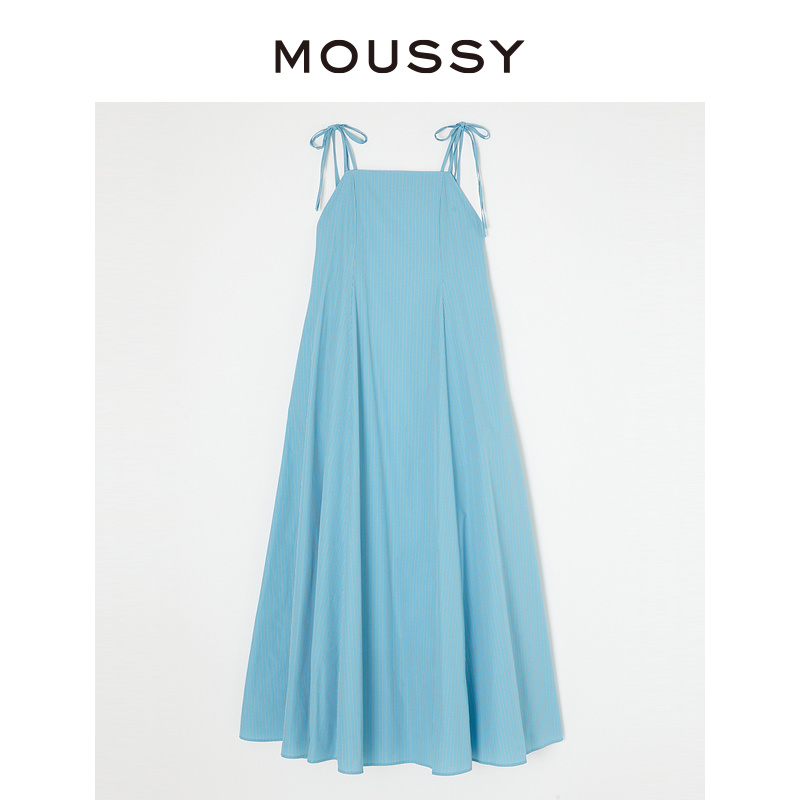 【明星同款】MOUSSY 春季新品多巴胺露背大摆吊带连衣裙010GSS30- - 图3