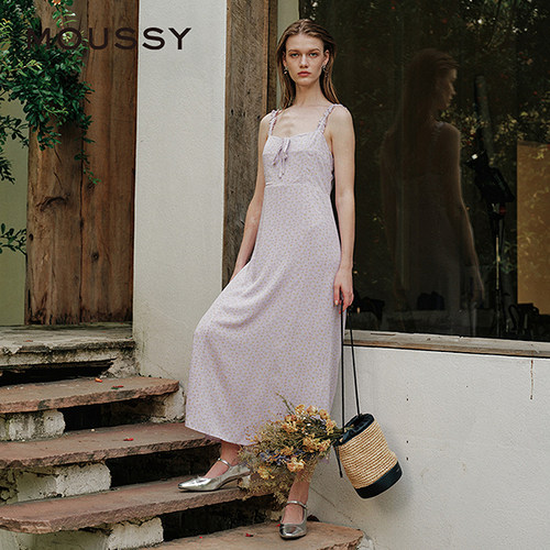 MOUSSY 春季甜美俏皮森系度假风碎花吊带连衣裙女028HS730-1871 - 图1