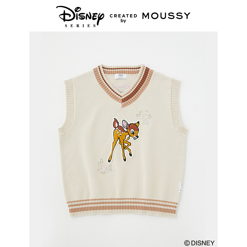 MOUSSY 夏季迪士尼合作款立体绣针织背心女010GSY70-0000 - 图0