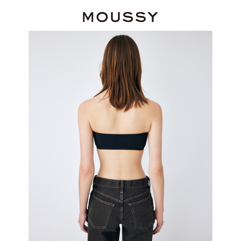 MOUSSY 春夏新品纯色简约内搭带胸垫针织裹胸女010GSS80-0 - 图2