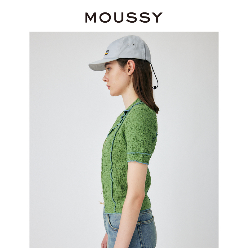 MOUSSY 2023春夏新品日系慵懒风肌理感拉链衬衫女010GS780-1240 - 图0