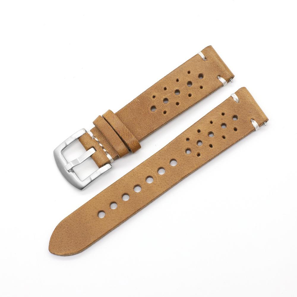 运动透气快拆手表带 黑色棕色多孔真表带18 20 22 24mm