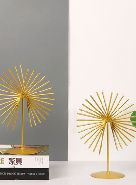简约现代抽象线扇轻奢铁艺摆件创意家居客厅电视柜桌面装饰摆设品